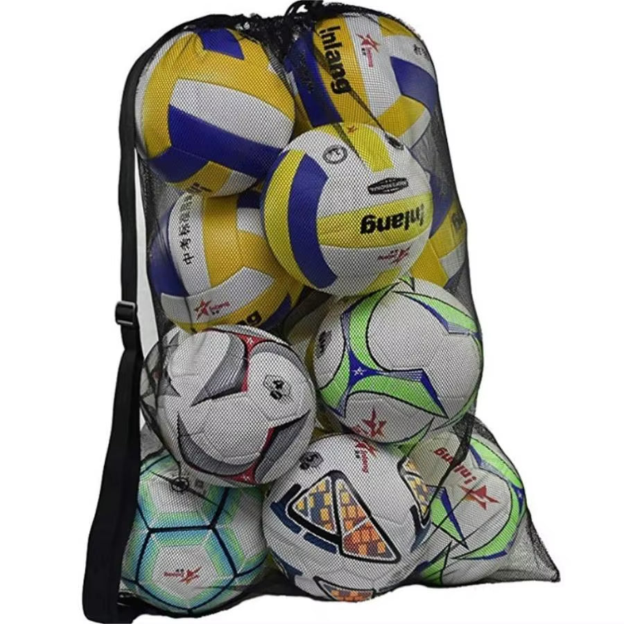 Large Mesh Sports Bag with Shoulder Straps, Drawstring Bag for Storing Basketball, Volleyball, Baseball, and Swimming Equipment