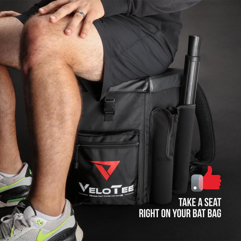 Velotee 2.0 Baseball & Softball Bat Bag with Batting Tee