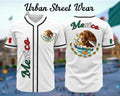 Mexico White Baseball Jersey, Mexico, Unisex Wear, Baseball Jersey