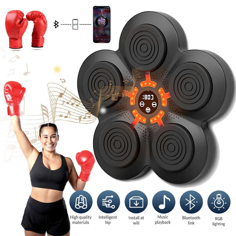 Music Boxing Machine, Rechargeable Boxing Equipment Wall Mount, Smart Boxing Target Workout Machine, Electronic Focus Agility Training Digital for Adults