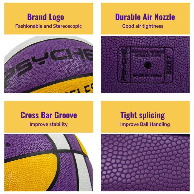 PSYCHE Basketball Size 7 Original Leather Basketball Training Basketball Ball Indoor Outdoor Basketball