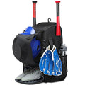 Youth & Adult Baseball Softball Bag - Lightweight Bat Backpack with Fence Hook, Large Main Compartment for Helmet & Tball Equipment, Separate Shoe Pocket