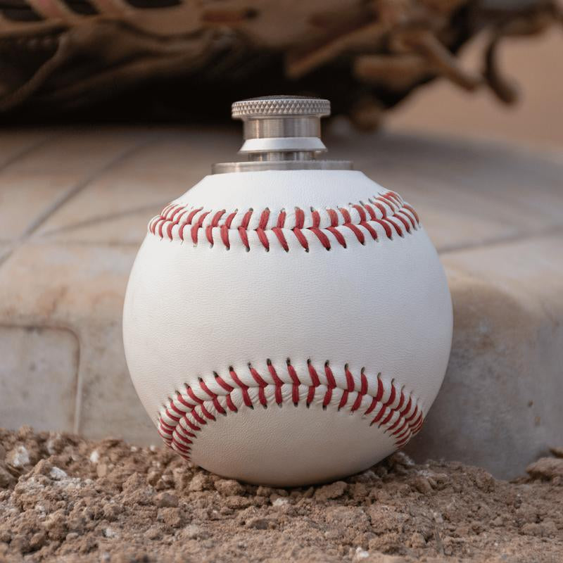 Baseball Flask, Made from a Real Leather Baseball, 1.5Oz